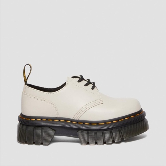 Dr Martens Audrick Nappa Leather Platform Shoes Women's US 7 Grey Taupe Color - Picture 6 of 11
